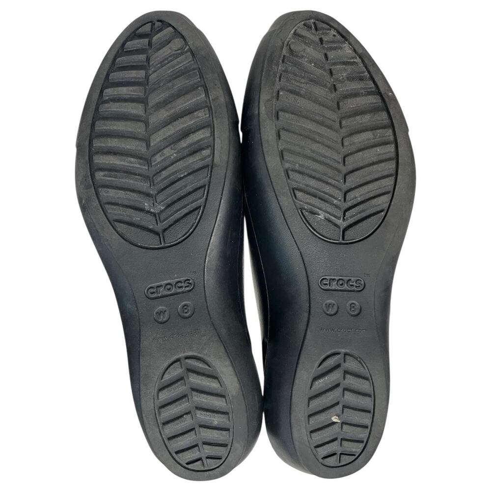 Crocs Shoes Womens Size 8 Black Sienna Flats Ballet Comfort Lightweight Slip On - Picture 2 of 10